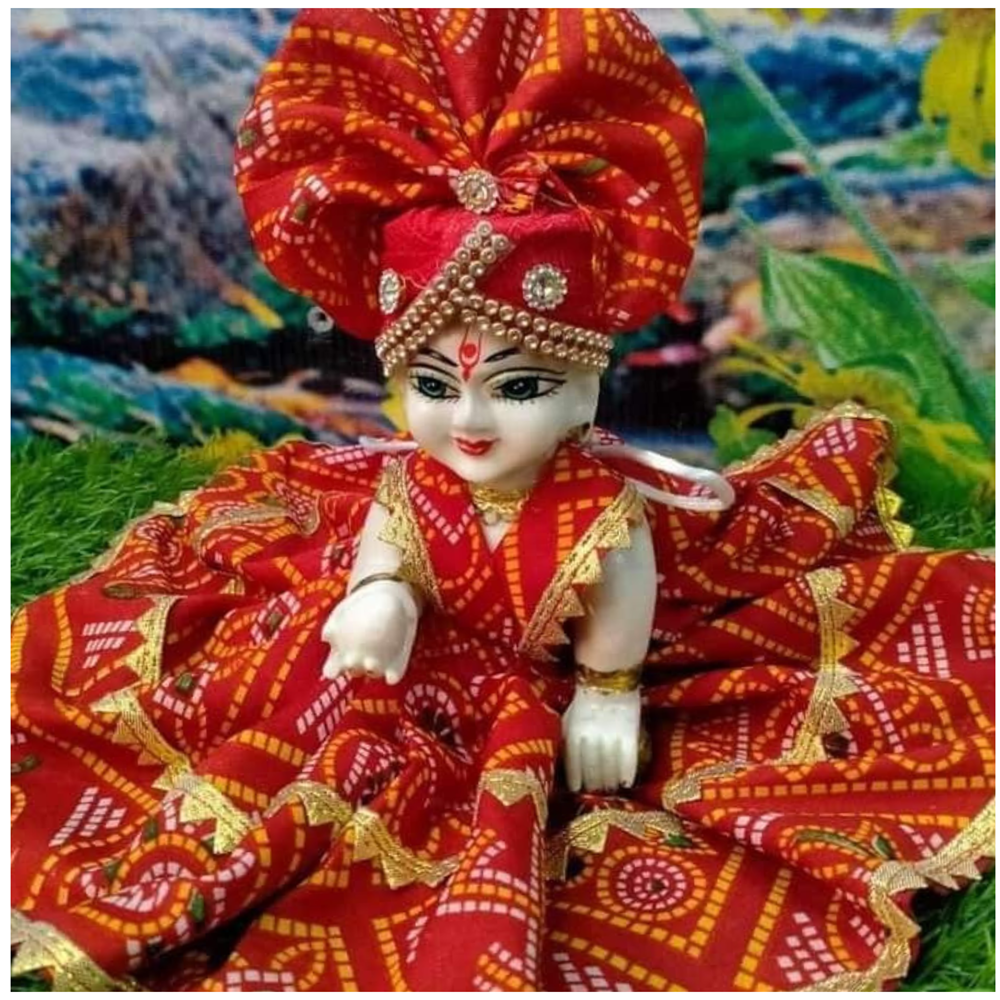 yellow–orange festive laddu gopal poshak with decorative borde yellow–orange festive laddu gopal poshak with decorative borde