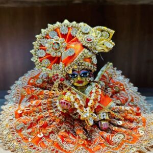 royal orange & yellow pearl shringar poshak