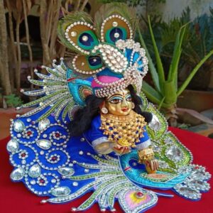 Royal Blue Peacock Theme Shringar Poshak