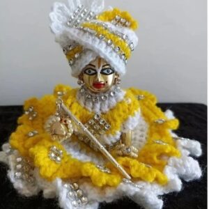 Classic Yellow White Woolen Dress