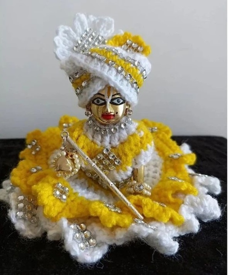 handcrafted multicolor woolen shringar dress Classic Yellow White Woolen Dress