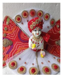 Red White Designer Shringar Dress with Decorative Back