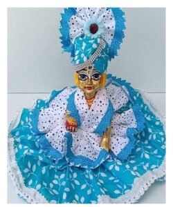 Turquoise Blue Polka Print Cotton Poshak