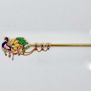 Designer Peacock Moti design Bansuri for Laddu Gopal Ji