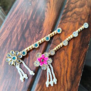 Designer Pearl & Stone Bansuri for Laddu Gopal Ji Shringar