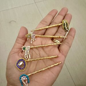 Designer Stone Work Bansuri Set for Laddu Gopal Ji Shringar